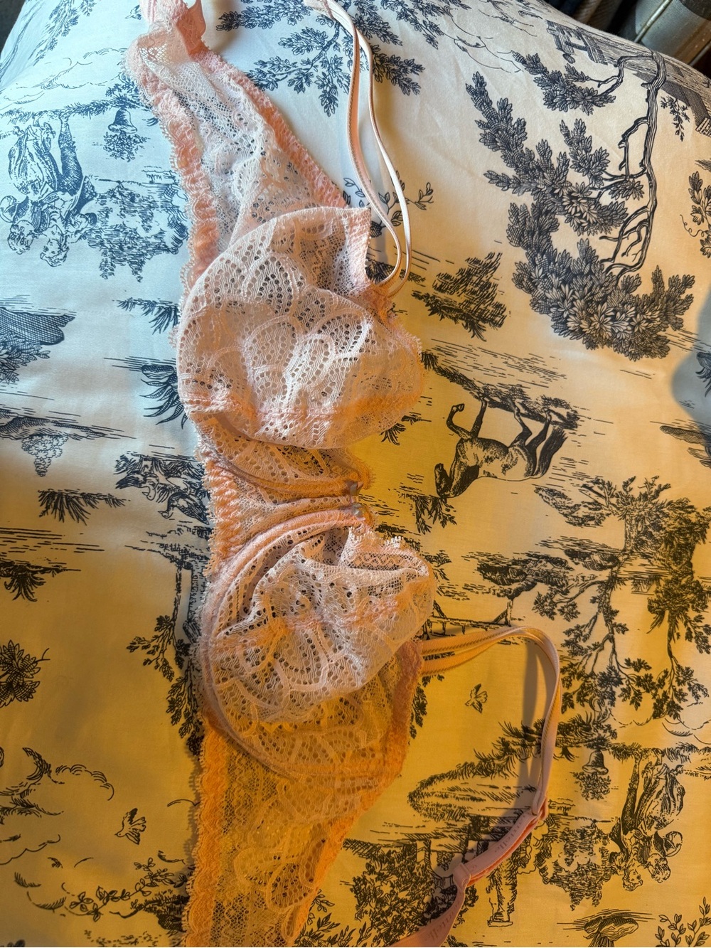 Chantelle Peach Lace Underwire Bra - Picture 3 of 9